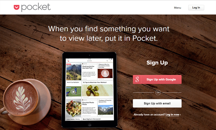 Pocket Homepage